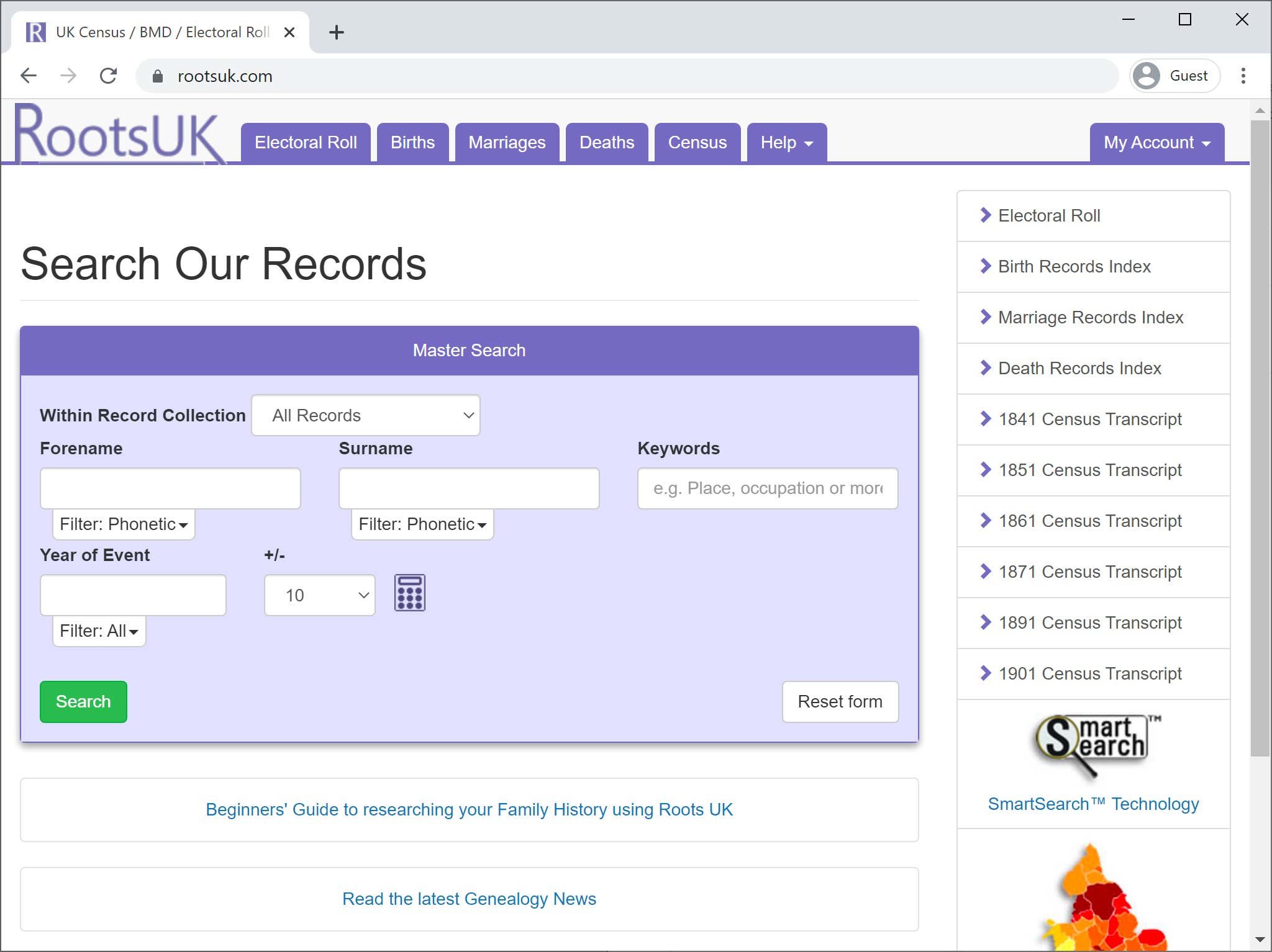 Roots UK Homepage