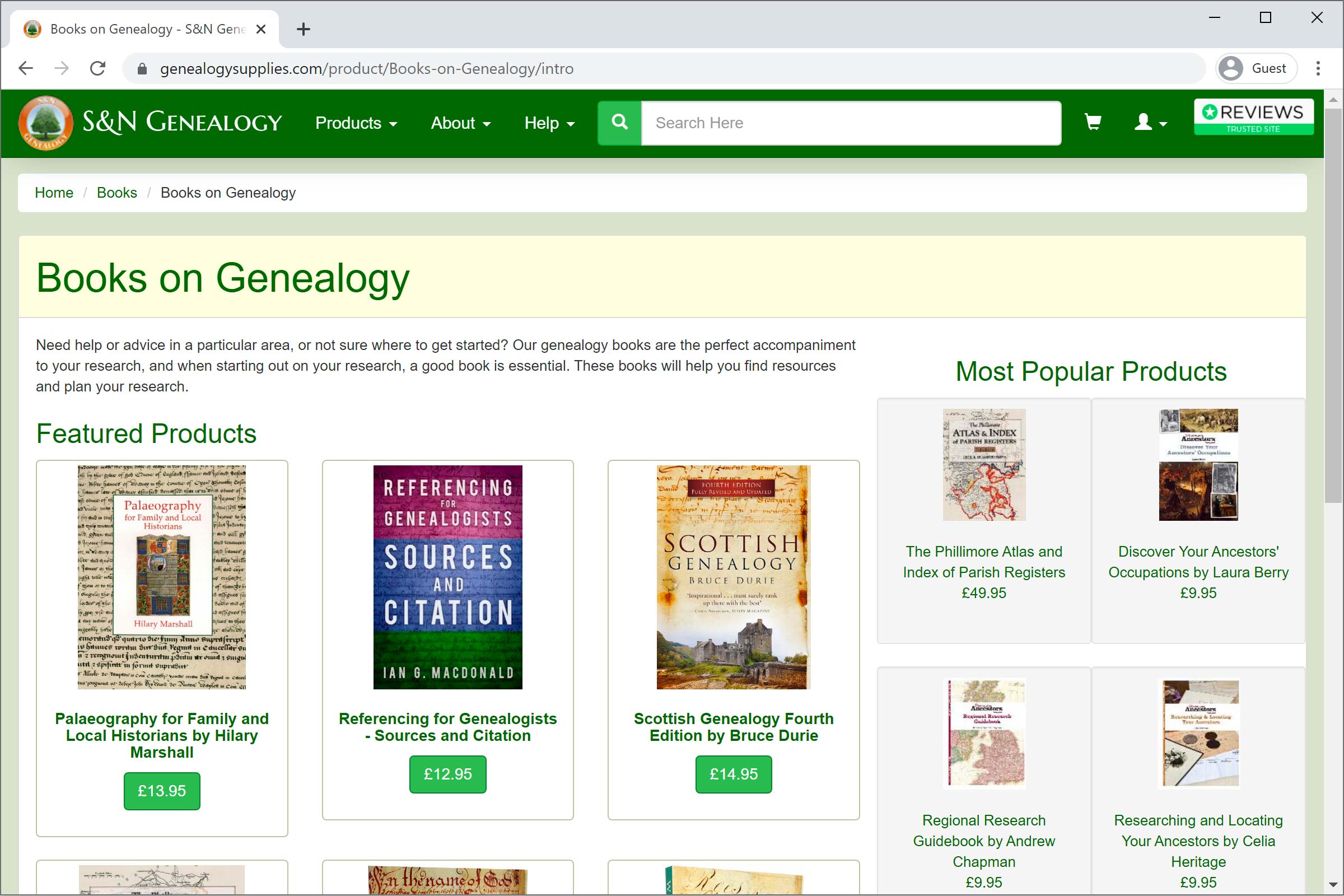 S&N Genealogy Supplies Featured Products