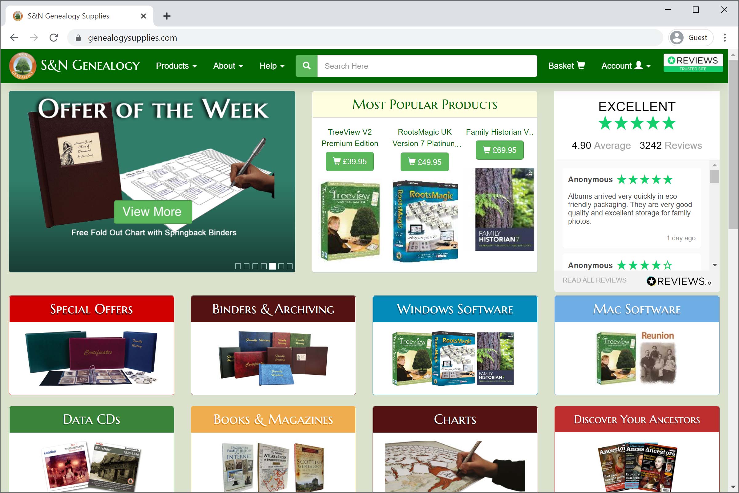 S&N Genealogy Supplies Homepage