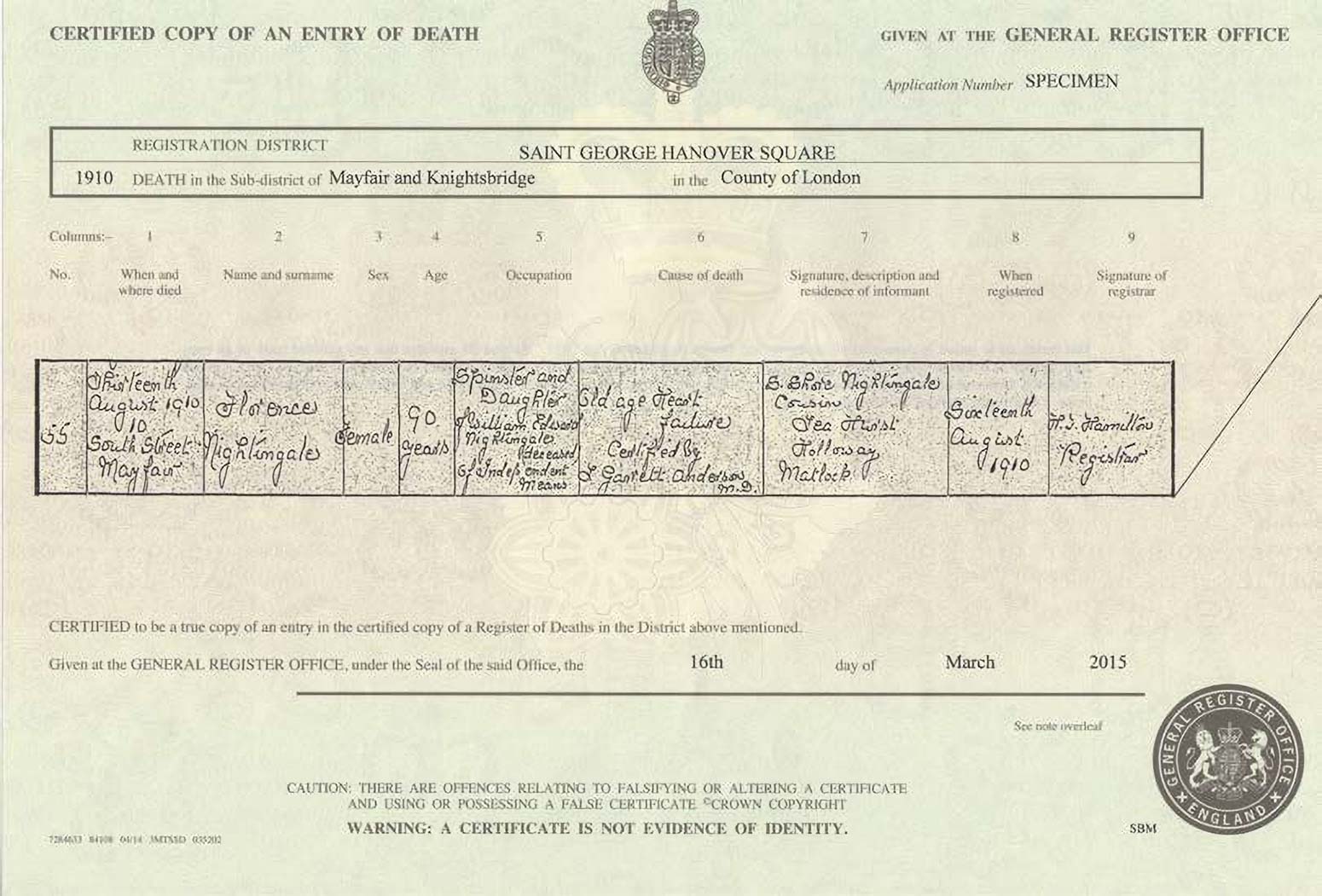 A Death Certificate
